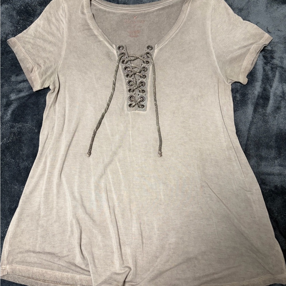 American Eagle Lace-Up Women’s Short Sleeve Top